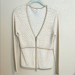 Cache Cream and Gold Textured Sweater